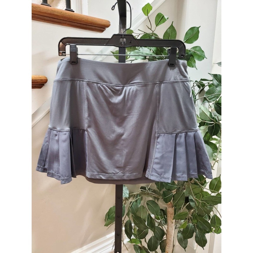 Head Women's Solid Gray Nylon Pull On A-Line Activewear Skort Size Large